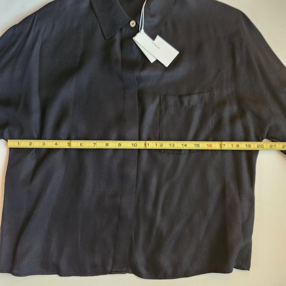 VINCE Silk Blend Woven  Button Up Blouse, Medium - Picture 13 of 14